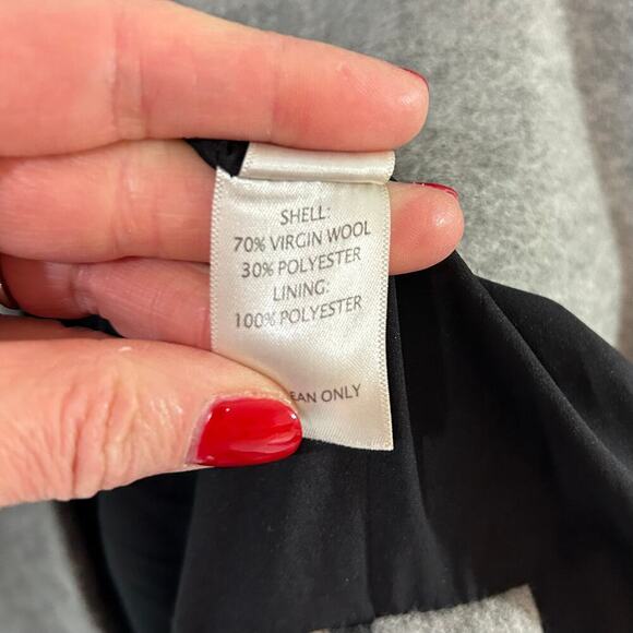 Ecru Virgin Wool Blend Coat Size XS - Picture 5 of 9